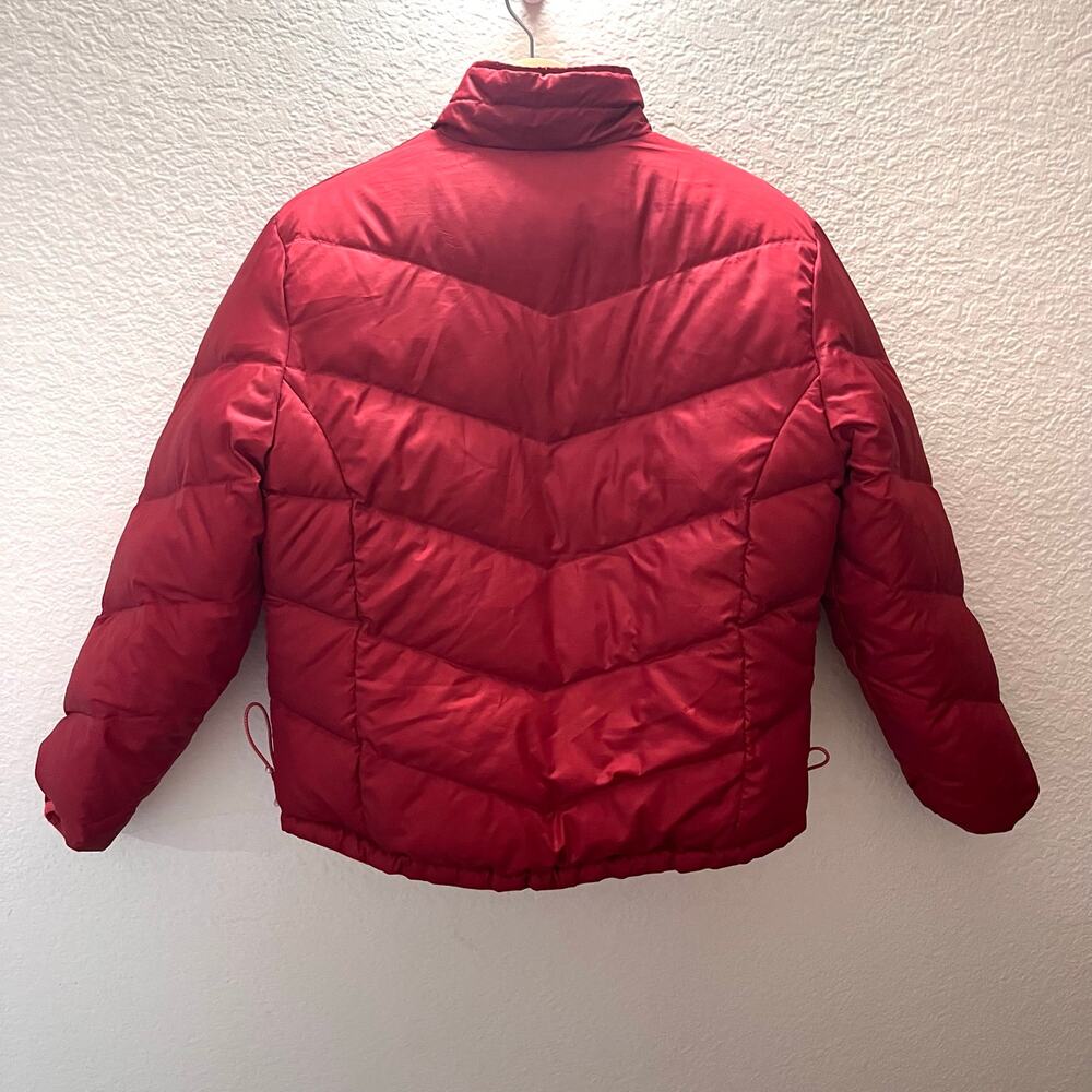 L.L.Bean Womens Reversible Down Puffer Jacket Pink/Red Goose Down M Gorpcore - Picture 4 of 10